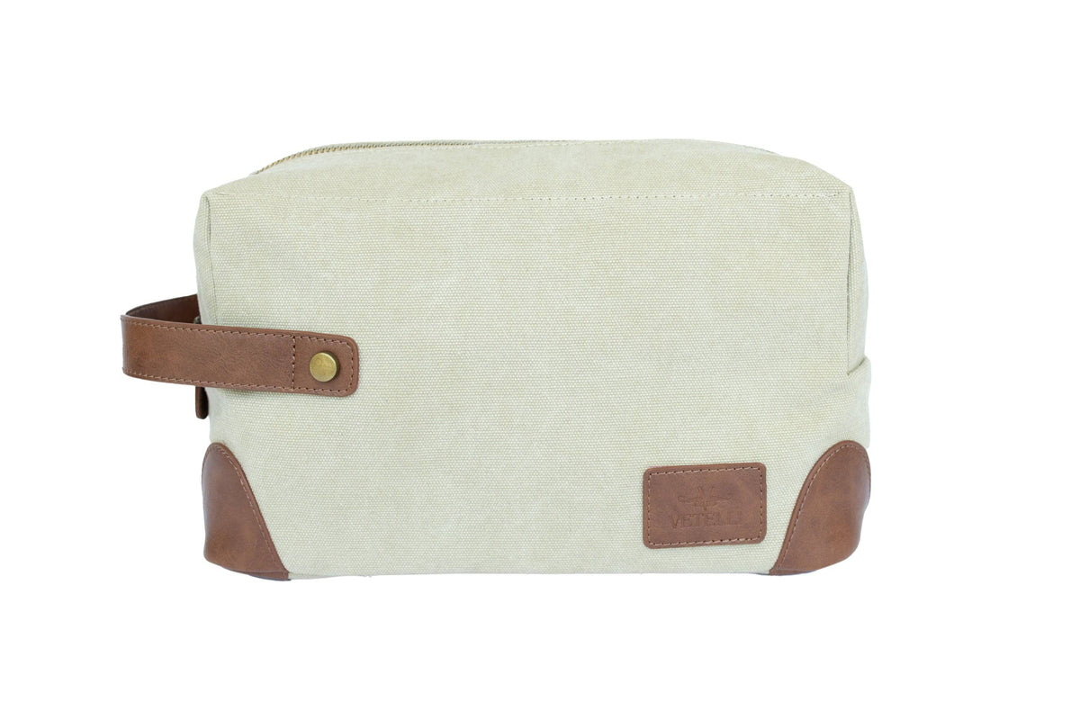 Beige Marco Canvas Toiletry Bag - Vetelli